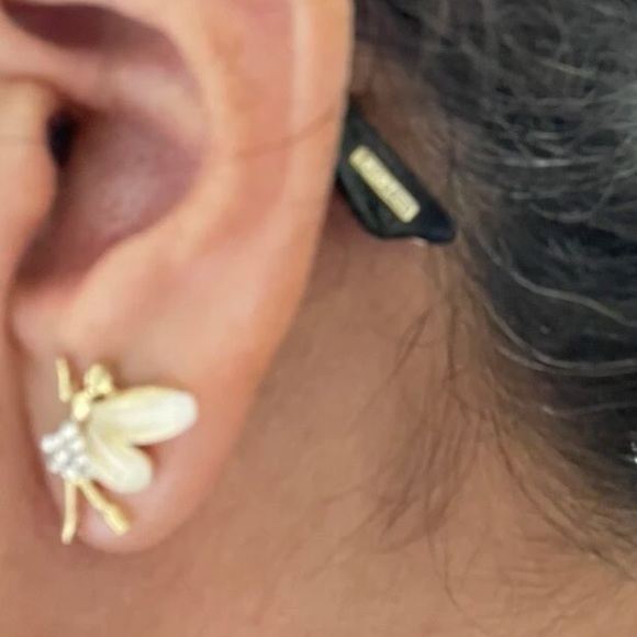 Fairy God & Rhinestone STUD DAINTY Fairytale EARRINGS - Picture 6 of 6